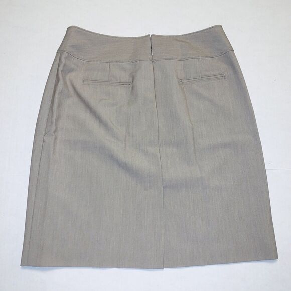 Worthington Skirt Sz 12 Tan Khaki Straight Pencil Lined Back Kick Pleat & Zip - Picture 10 of 10